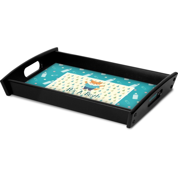 Baby Shower Serving Tray Black - Corner