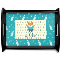 Baby Shower Black Wooden Tray - Large (Personalized)