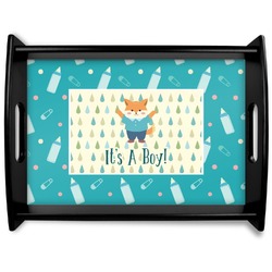 Baby Shower Black Wooden Tray - Large (Personalized)