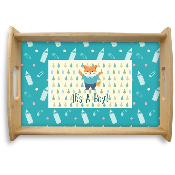 Custom Baby Shower Natural Wooden Tray - Small (Personalized)