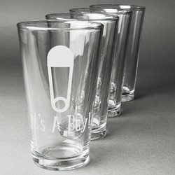Baby Shower Pint Glasses - Engraved (Set of 4)