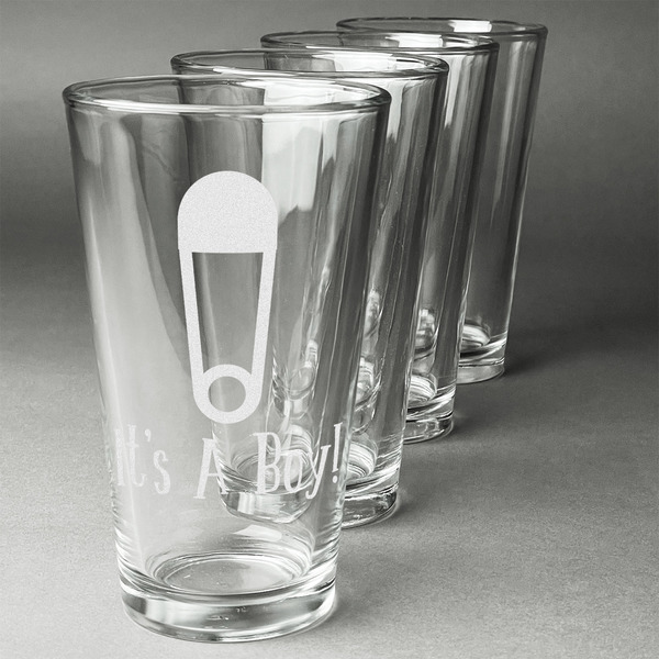 Custom Baby Shower Pint Glasses - Engraved (Set of 4)