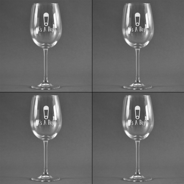 Baby Shower Set of Four Personalized Wineglasses (Approval)