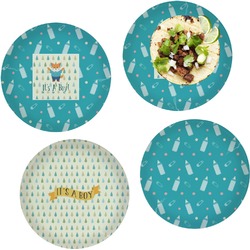 Baby Shower Set of 4 Glass Lunch / Dinner Plate 10" (Personalized)