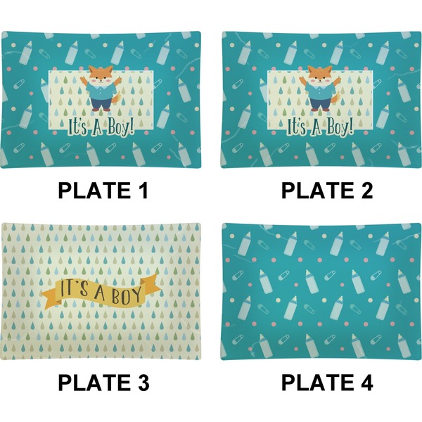 Baby Shower Set of Rectangular Appetizer / Dessert Plates (Approval)