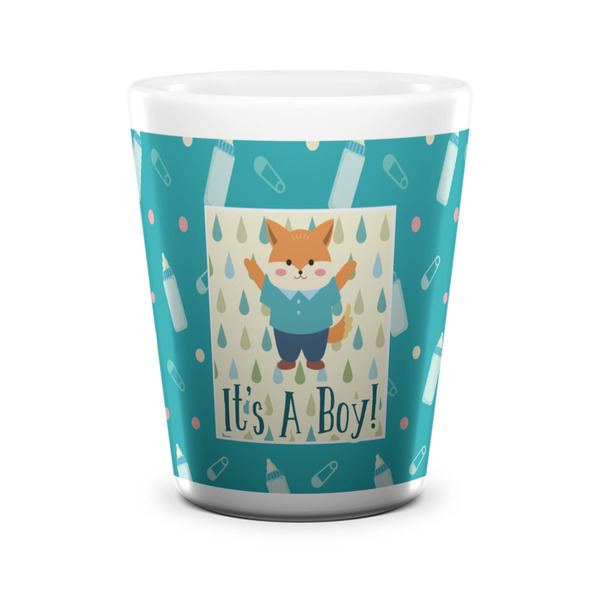 Custom Baby Shower Ceramic Shot Glass - 1.5 oz - White - Set of 4