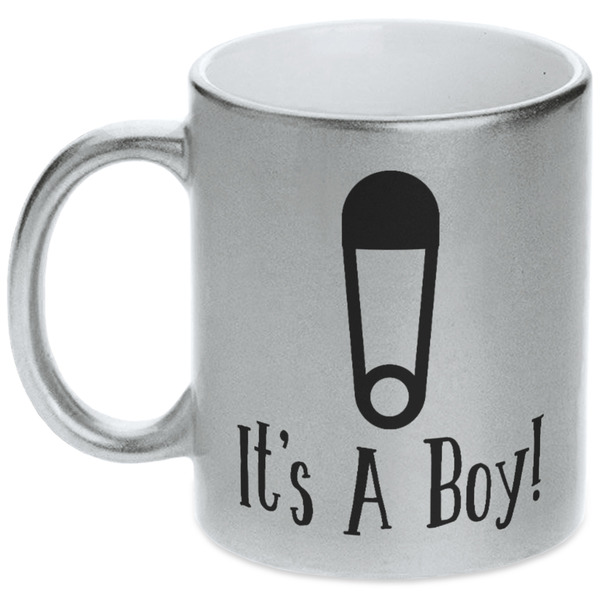 Custom Baby Shower Metallic Silver Mug
