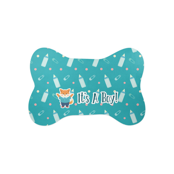 Custom Baby Shower Bone Shaped Dog Food Mat (Small)