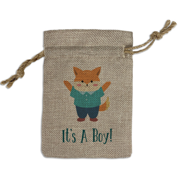 Custom Baby Shower Small Burlap Gift Bag - Front