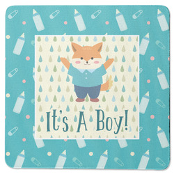 Baby Shower Square Rubber Backed Coaster (Personalized)
