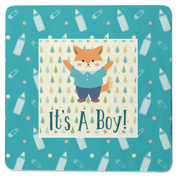 Baby Shower Square Rubber Backed Coaster (Personalized)