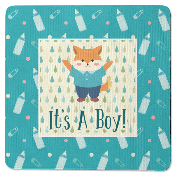 Custom Baby Shower Square Rubber Backed Coaster (Personalized)