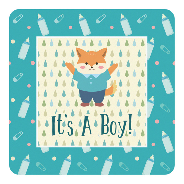 Custom Baby Shower Square Decal - Large (Personalized)