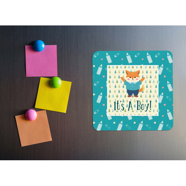 Baby Shower Square Fridge Magnet - LIFESTYLE