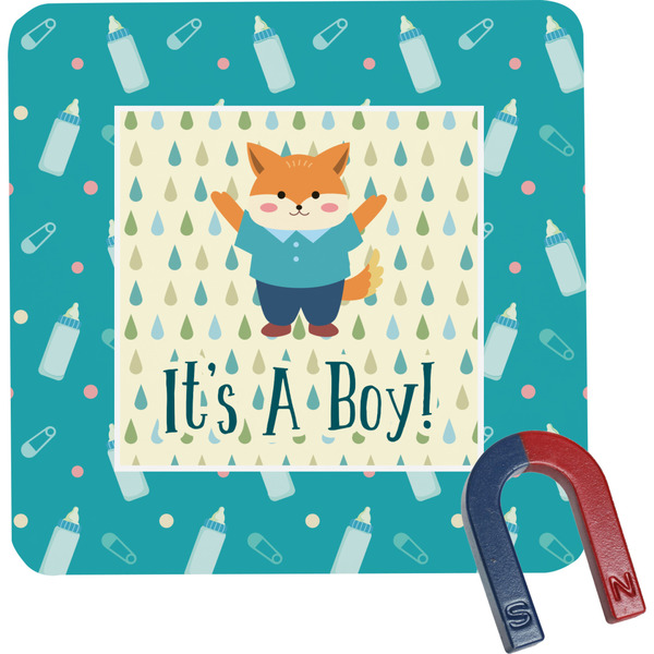 Custom Baby Shower Square Fridge Magnet (Personalized)
