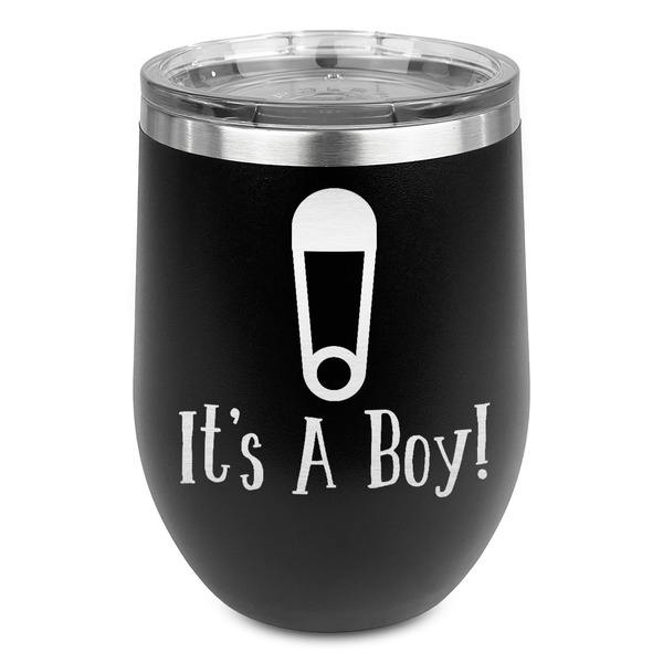 Custom Baby Shower Stemless Wine Tumbler - 5 Color Choices - Stainless Steel  (Personalized)