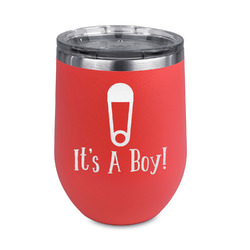 Baby Shower Stemless Stainless Steel Wine Tumbler - Coral - Double Sided