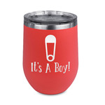 Baby Shower Stemless Stainless Steel Wine Tumbler - Coral - Single Sided