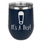 Baby Shower Stainless Wine Tumblers - Navy - Double Sided - Front
