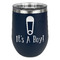 Baby Shower Stemless Stainless Steel Wine Tumbler - Navy - Double Sided