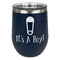 Baby Shower Stainless Wine Tumblers - Navy - Single Sided - Front