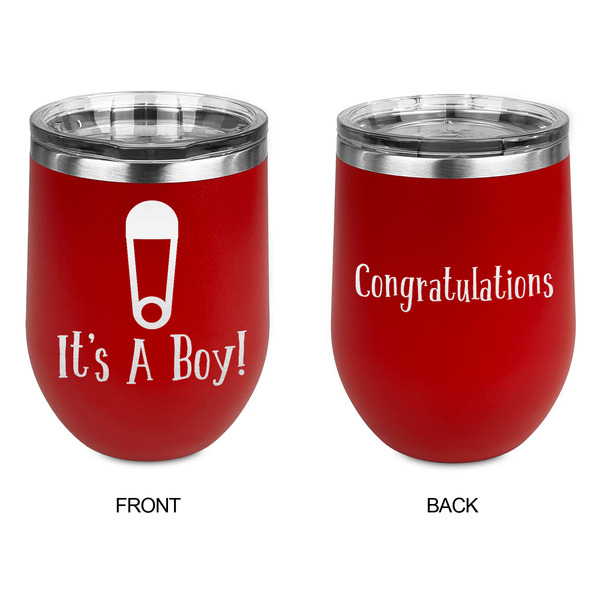 Baby Shower Stainless Wine Tumblers - Red - Double Sided - Approval