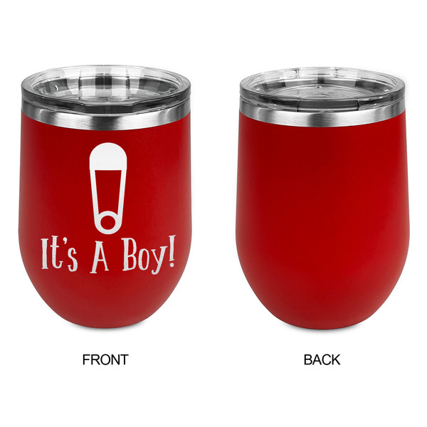 Baby Shower Stainless Wine Tumblers - Red - Single Sided - Approval