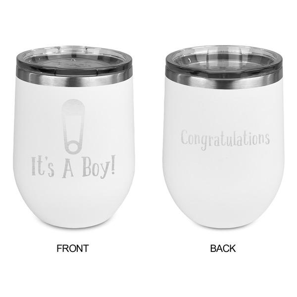 Baby Shower Stainless Wine Tumblers - White - Double Sided - Approval