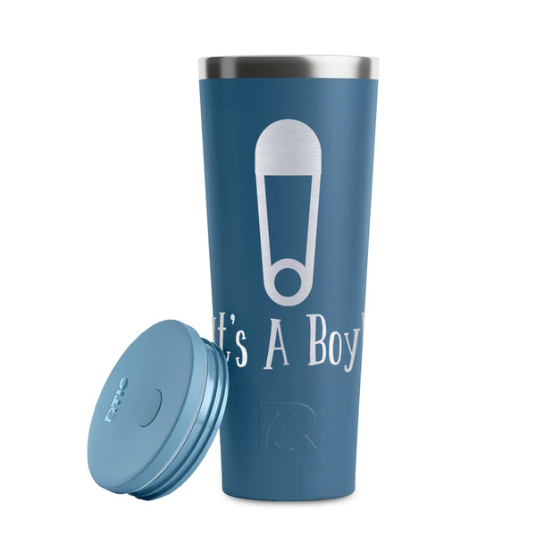 Baby Shower Steel Blue RTIC Everyday Tumbler - 28 oz. - Lid Off