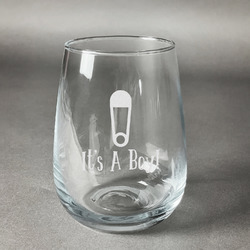 Baby Shower Stemless Wine Glass - Engraved