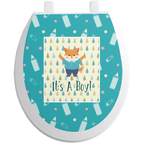 Custom Baby Shower Toilet Seat Decal - Round (Personalized)