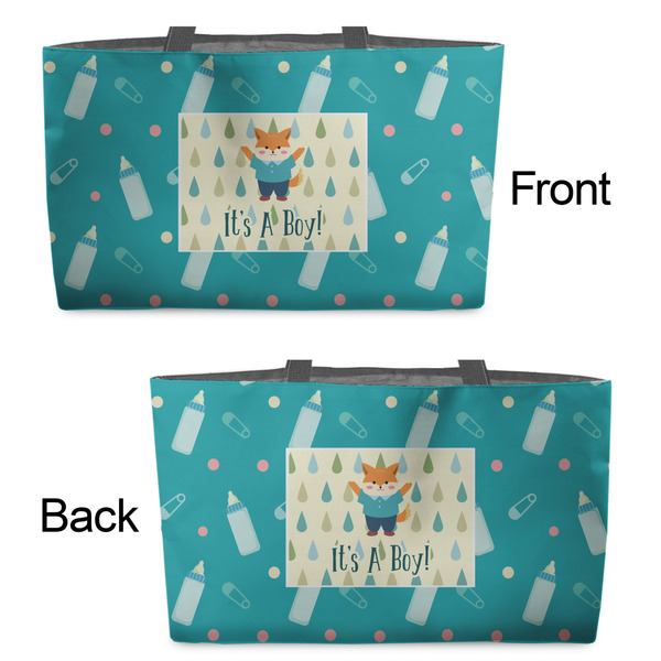 Baby Shower Tote w/Black Handles - Front & Back Views