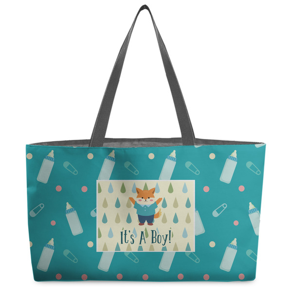 Custom Baby Shower Beach Totes Bag - w/ Black Handles