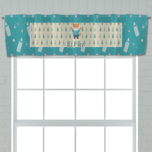 Baby Shower Valance - Closeup on window