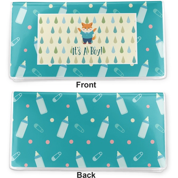 Baby Shower Vinyl Check Book Cover - Front and Back