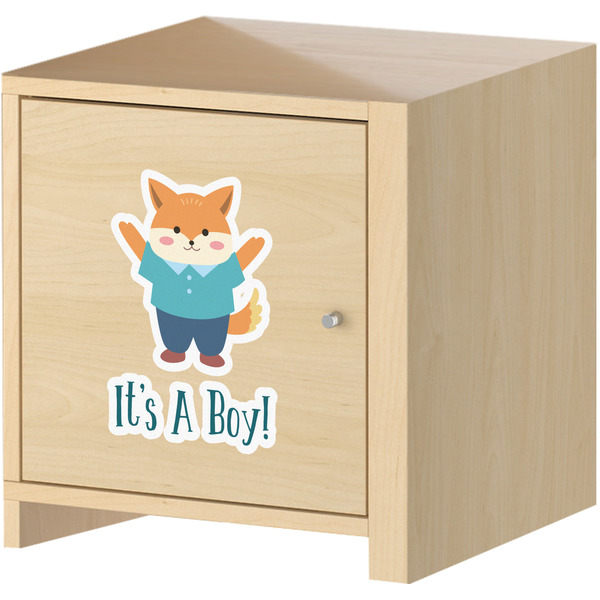 Baby Shower Wall Graphic on Wooden Cabinet