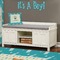 Baby Shower Wall Name Decal Above Storage bench