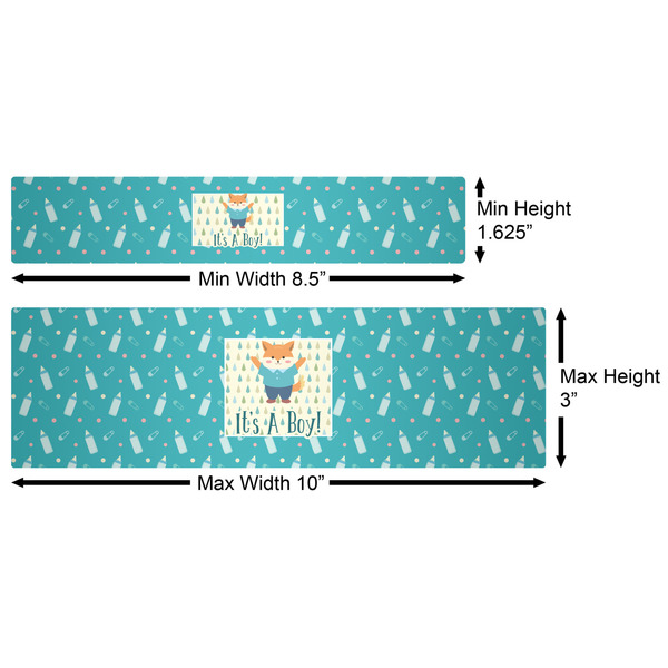 Baby Shower Water Bottle Labels w/ Dimensions