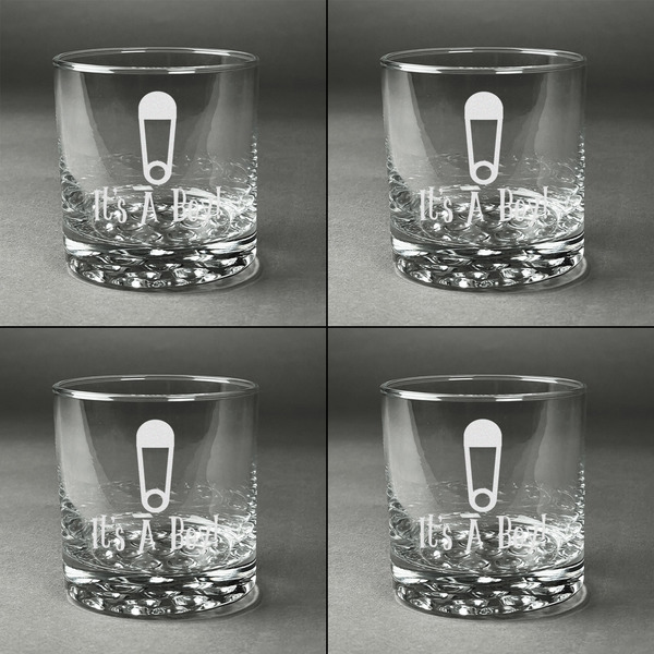 Baby Shower Whiskey Glasses - Set of 4 all Engraved