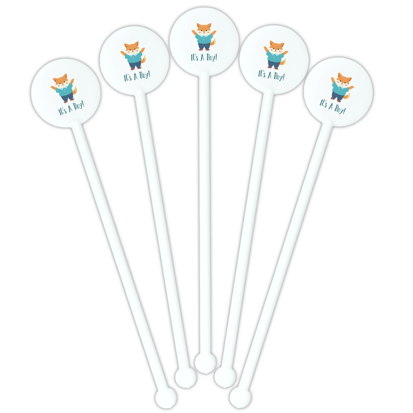 Baby Shower White Plastic 5.5" Stir Stick - Fan View