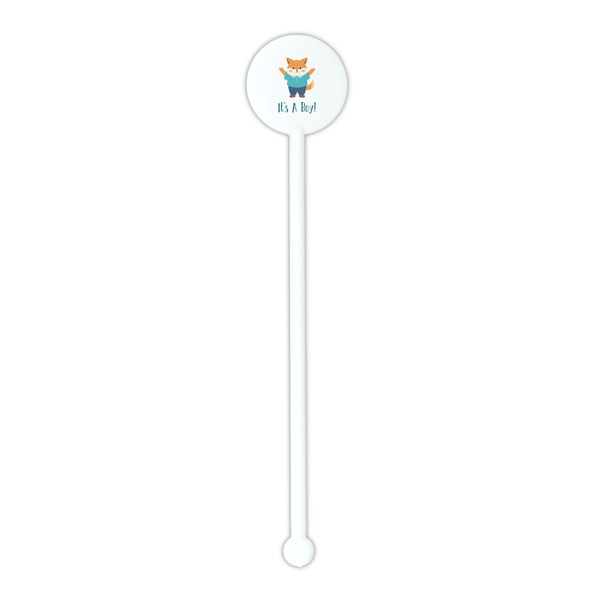 Baby Shower White Plastic 5.5" Stir Stick - Round - Single Stick