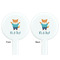 Baby Shower White Plastic 7" Stir Stick - Double Sided - Round - Front & Back