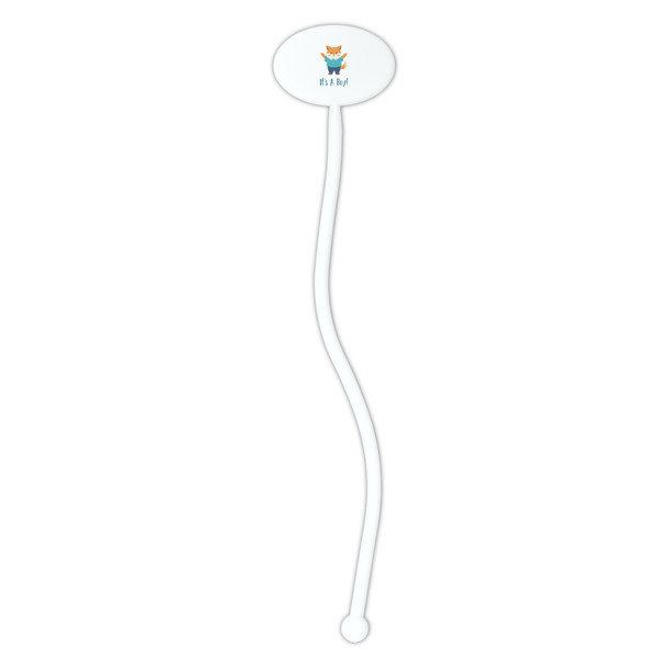 Baby Shower White Plastic 7" Stir Stick - Oval - Single Stick