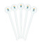 Baby Shower White Plastic 7" Stir Stick - Round - Fan View