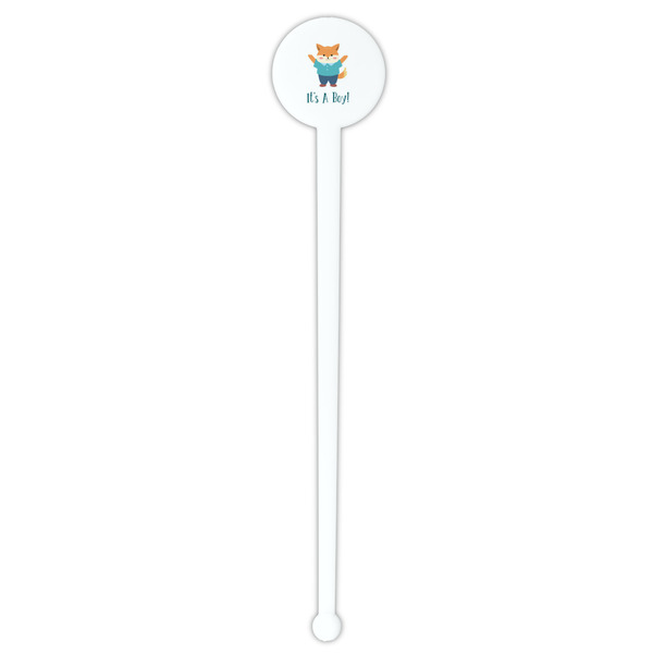 Baby Shower White Plastic 7" Stir Stick - Round - Single Stick