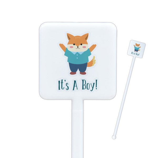 Custom Baby Shower Square Plastic Stir Sticks - Double Sided