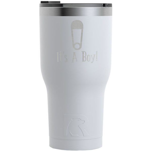 Custom Baby Shower RTIC Tumbler - White - Engraved Front (Personalized)
