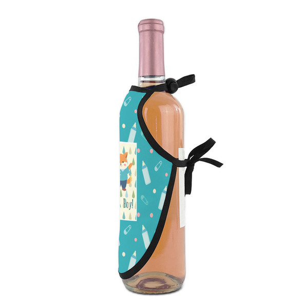 Baby Shower Wine Bottle Apron - DETAIL WITH CLIP ON NECK