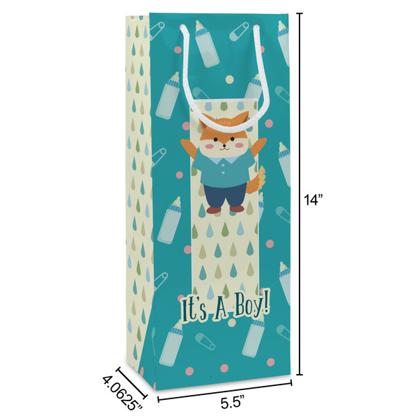 Baby Shower Wine Gift Bag - Dimensions