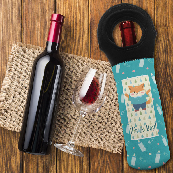 Baby Shower Wine Tote Bag - FLATLAY